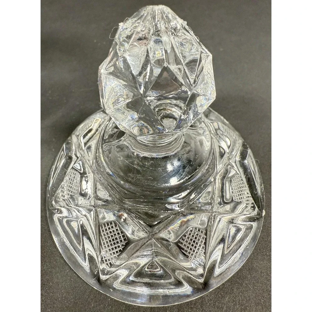 Ofnah Poland 24% Lead Crystal Creamer Sugar Bowl w/ Lid & Tray Pinwheel‎ Star Of